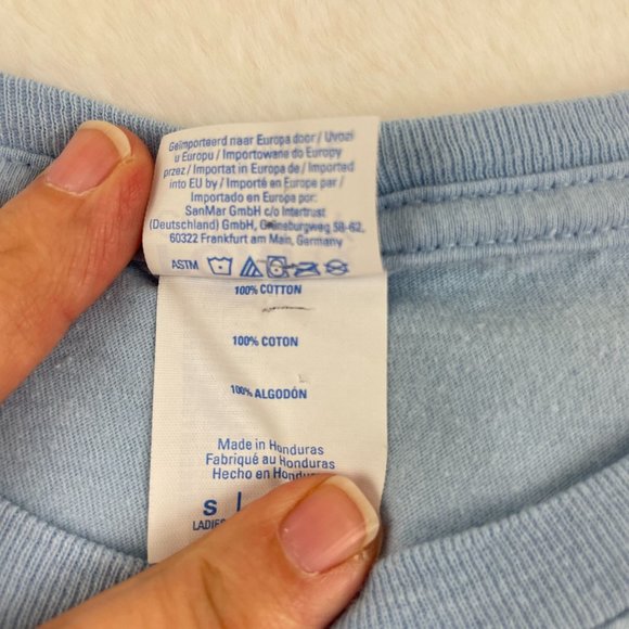 Peace Love & Corgi Light Blue Women's Ring Spun 100% Cotton Graphic Tee Sz S - Picture 7 of 7